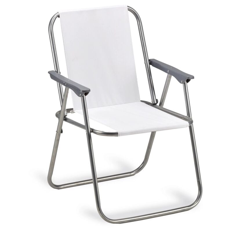 foto del prodotto sedia da giardino essenza relax in acciaio e pvc bianca 53x47x76 cm