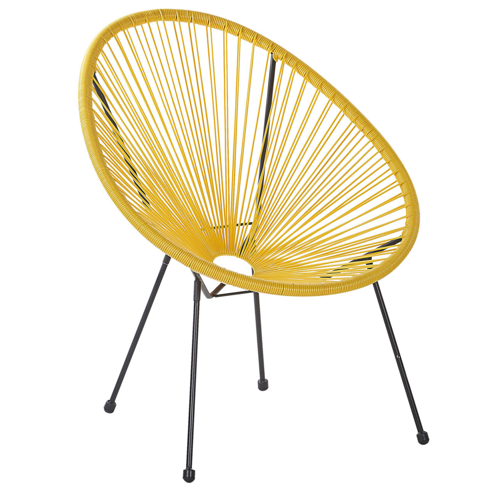 foto del prodotto sedia da giardino gialla rattan sintetico papasan stile moderno