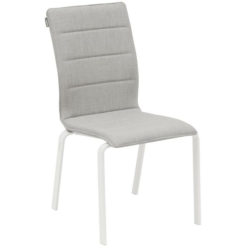 foto del prodotto sedia da giardino impilabile diese in alluminio epossidico bianco e perla hesp ride
