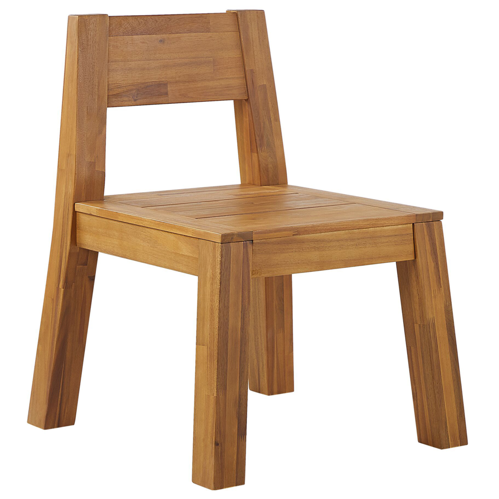 foto del prodotto sedia da giardino in legno massello di acacia laminato per interni ed esterni dal design rustico