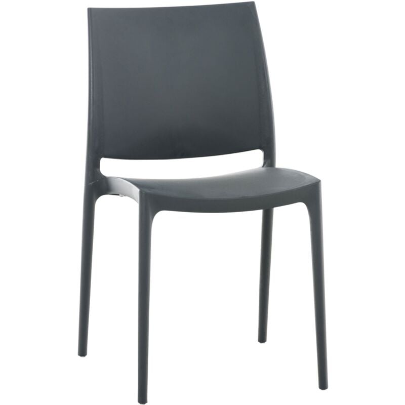 foto del prodotto sedia da giardino in plastica grigio scuro design semplice impilabile 100000022