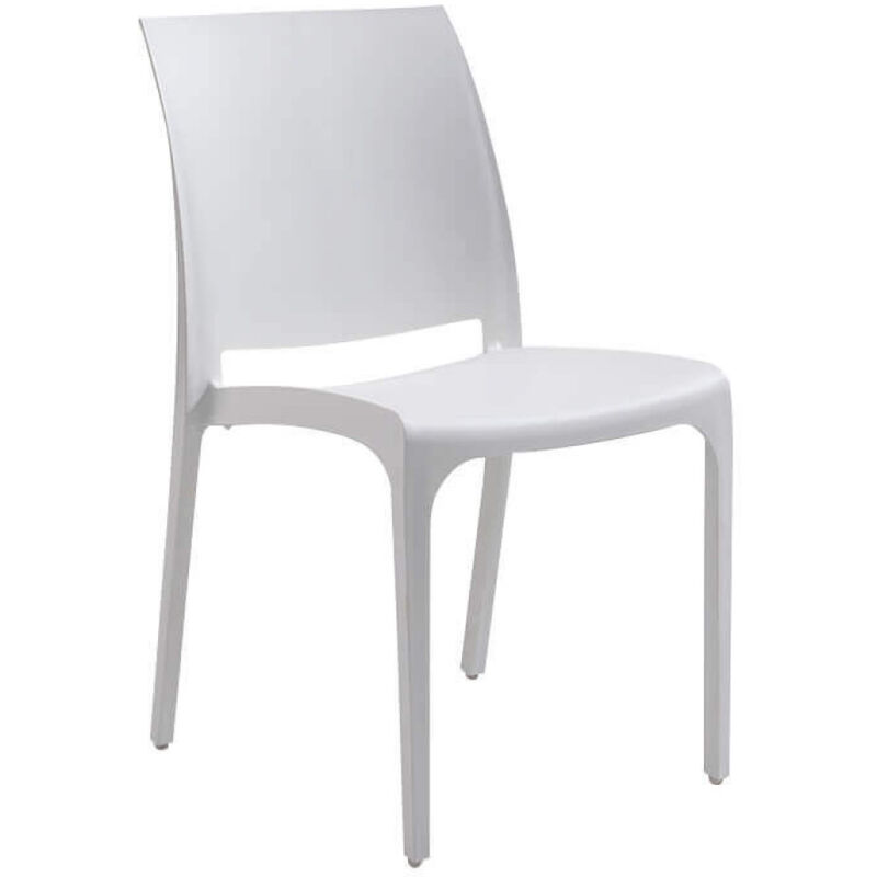 foto del prodotto sedia da giardino in polipropilene cm 46x54x80 - volga - colore bianco