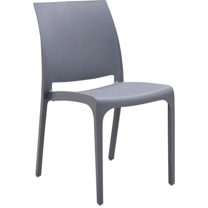 foto del prodotto sedia da giardino in polipropilene cm 46x54x80 volga colore grigio chiaro