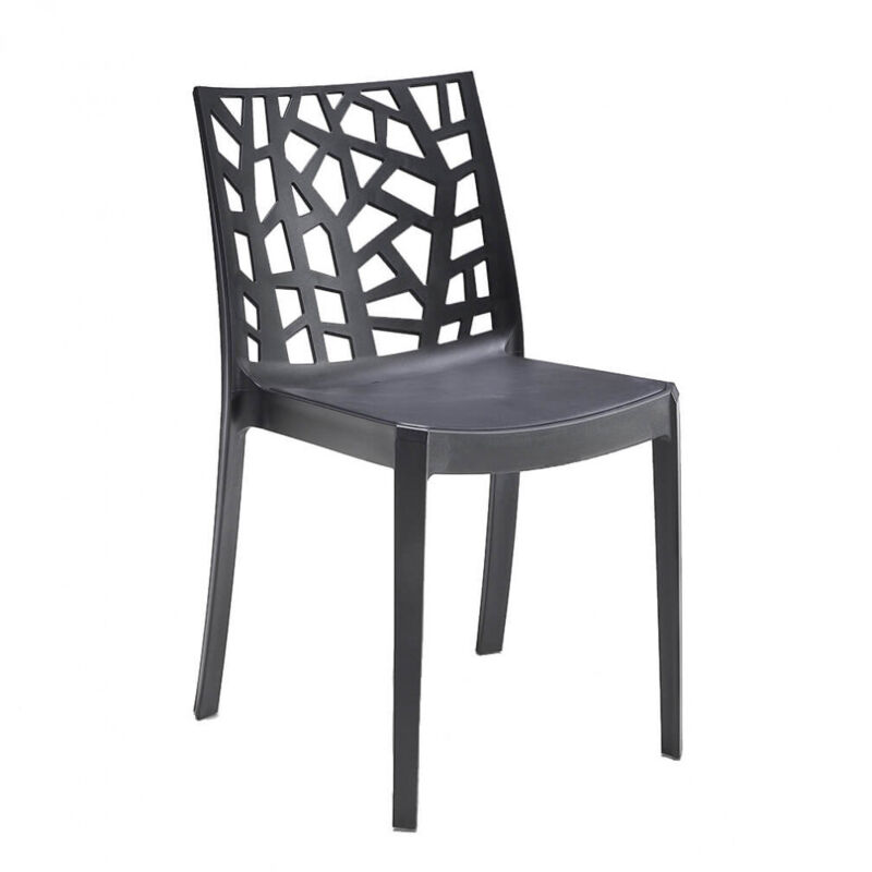 foto del prodotto sedia da giardino in polipropilene cm 55x47x82 matrix colore nero