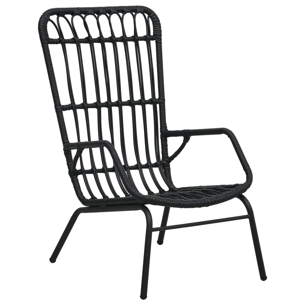 foto del prodotto sedia da giardino in polyrattan nera