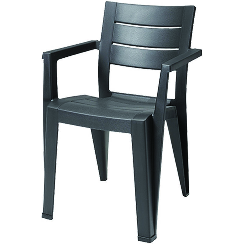 foto del prodotto sedia da giardino julie smooth finish rezolith graphite cm.61,5x58,5x79h