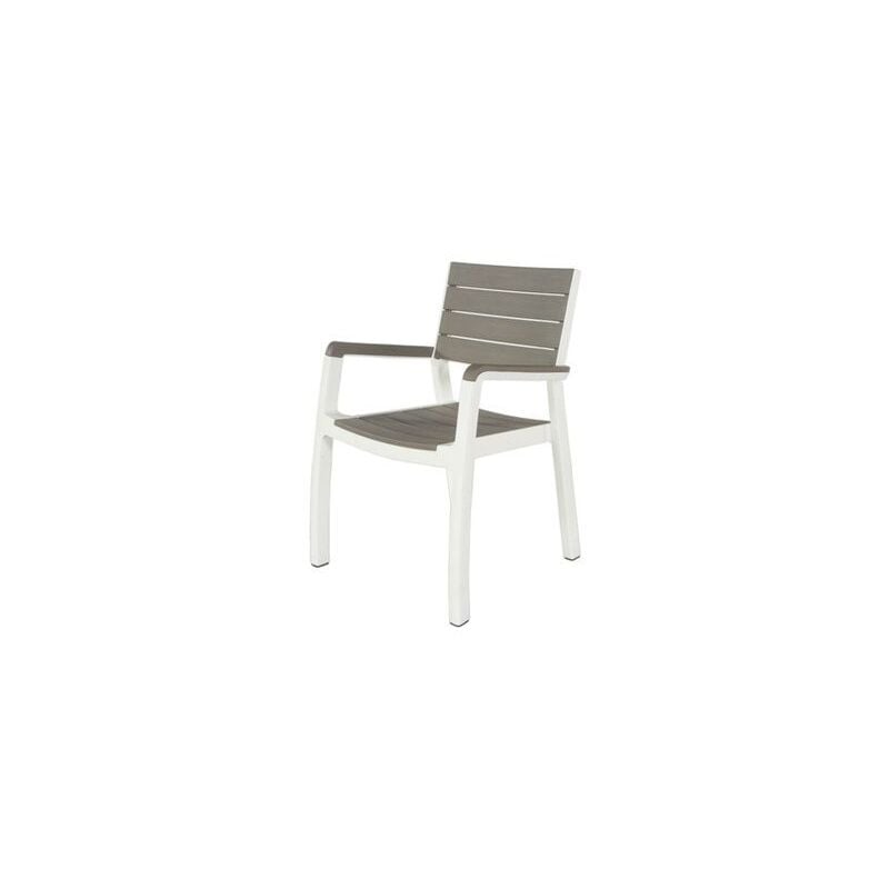 foto del prodotto sedia da giardino keter harmony in polipropilene colore bianco e cappuccino, 59x60x86 cm