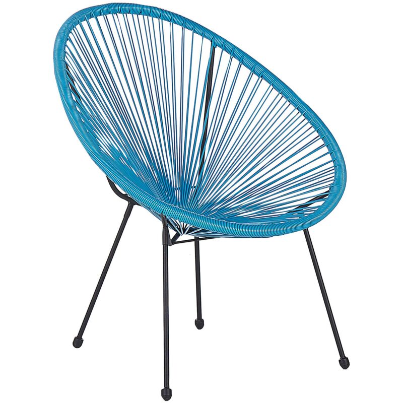foto del prodotto sedia da giardino rattan pe a raggi blu resistente agenti atmosferici acapulco ii