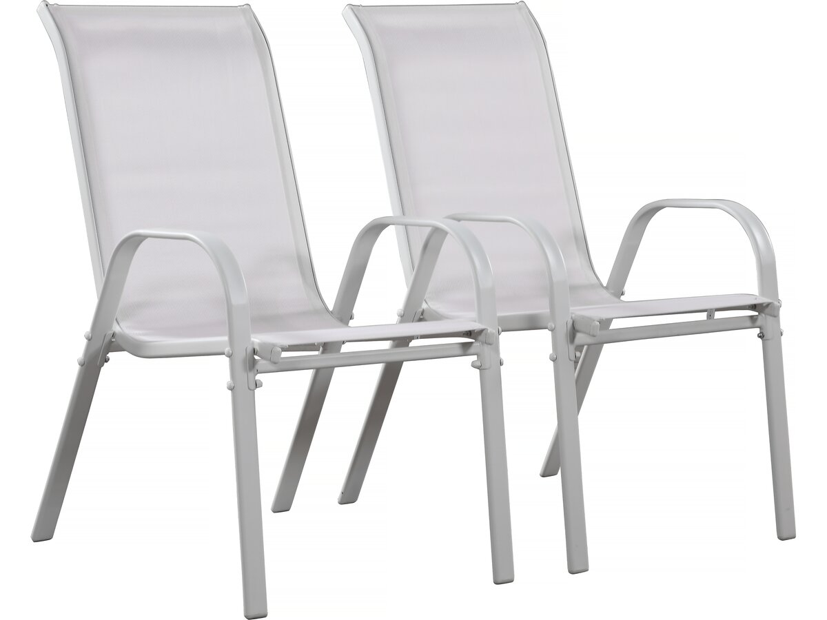 foto del prodotto sedia da giardino textilene cordoba phoenix grigio chiaro set di 2
