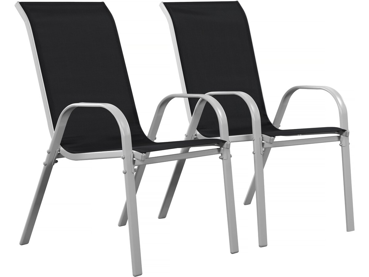 foto del prodotto sedia da giardino textilene quot cordoba quot phoenix nero set di 2
