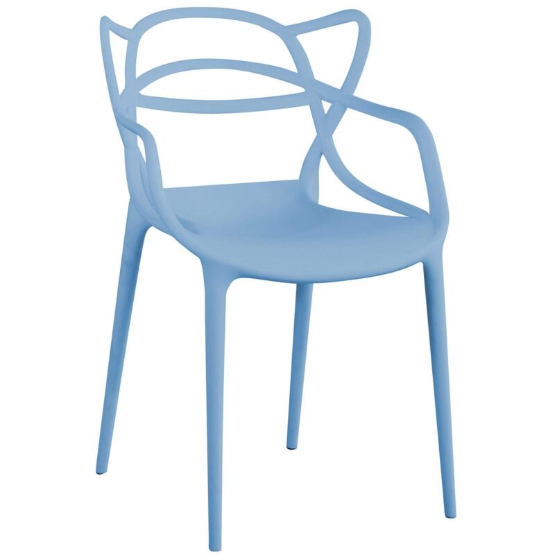 foto del prodotto sedia da interno di design in polipropilene impilabile lory colore azzurro quantit del set 1