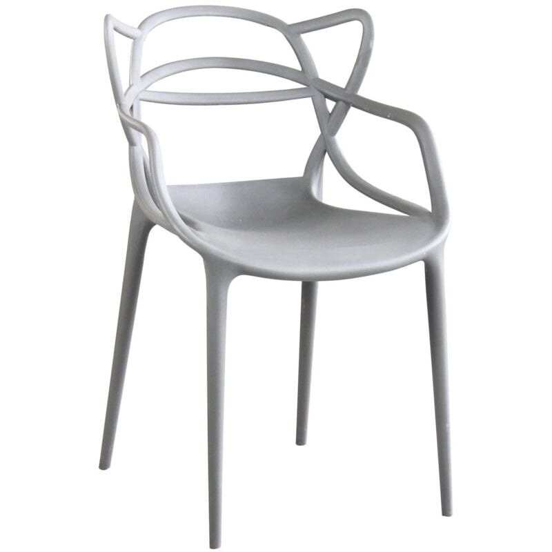 foto del prodotto sedia da interno di design in polipropilene impilabile lory colore grigio quantit del set 1