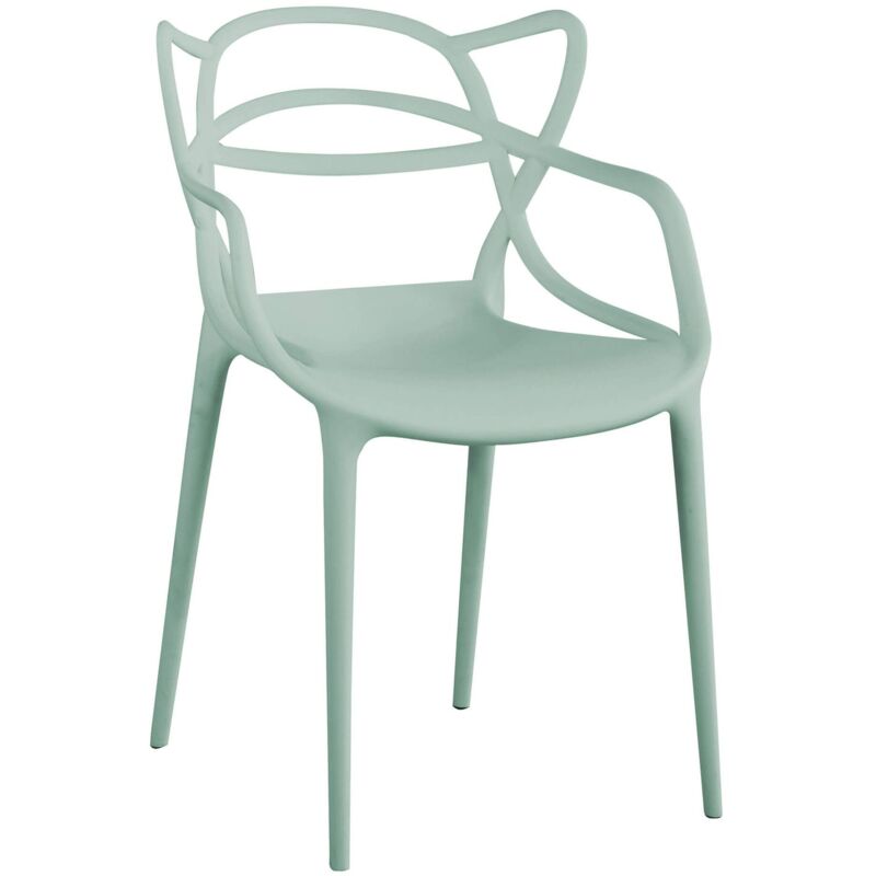 foto del prodotto sedia da interno di design in polipropilene impilabile lory colore verde menta quantit del set 4