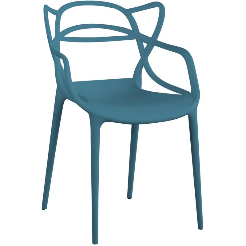 foto del prodotto sedia da interno di design in polipropilene impilabile lory colore verde petrolio quantit del set 1