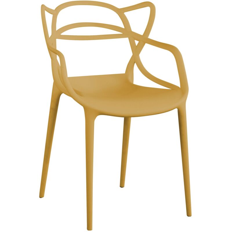 foto del prodotto sedia da interno di design in polipropilene impilabile lory quantit del set 1 colore senape