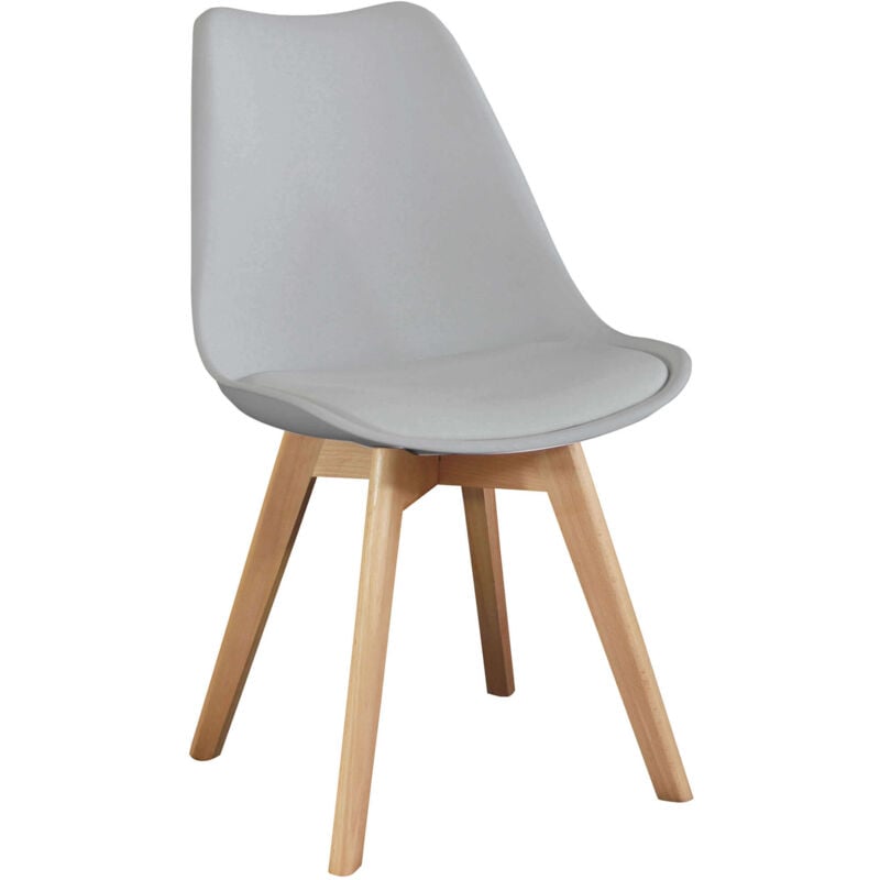 foto del prodotto sedia da interno in legno e materiale plastico con seduta imbottita gary gray