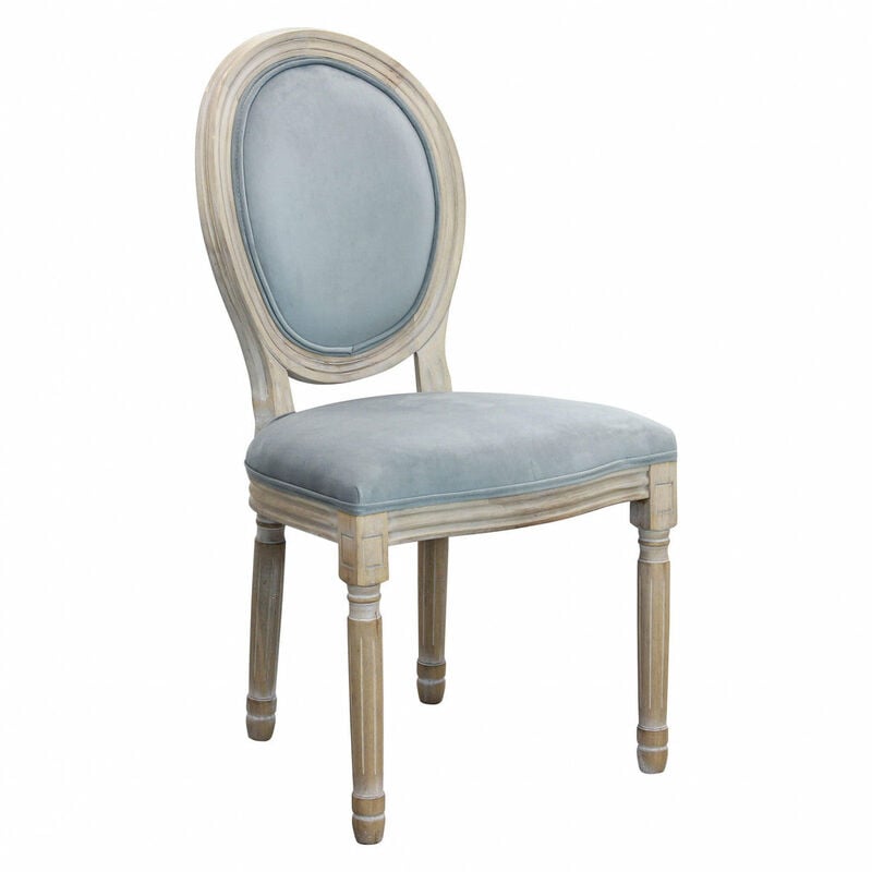 foto del prodotto sedia da interno in legno e velluto con seduta imbottita vintage line grey