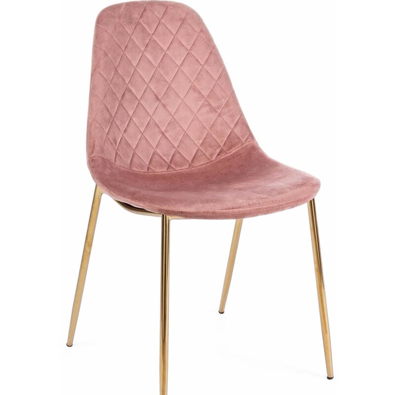 foto del prodotto sedia da interno terry in velluto colore rosa