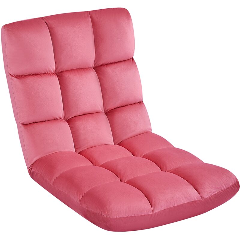 foto del prodotto sedia da pavimento con schienale regolabile poltrona imbottita da gioco yoga meditazione ufficio domestico tv lettura rosa yaheetech