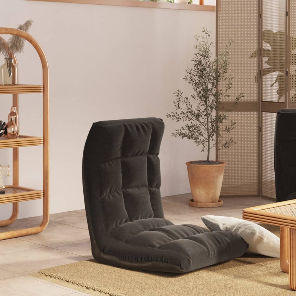 foto del prodotto sedia da pavimento pieghevole nera in tessuto cod mxl 60024