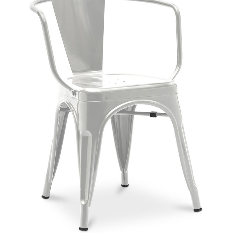 foto del prodotto sedia da pranzo con braccioli design industriale acciaio nuova edizione stylix acciaio