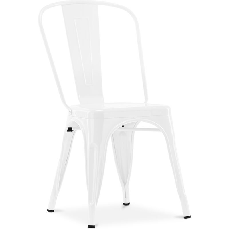 foto del prodotto sedia da pranzo design industriale acciaio nuova edizione stylix bianco