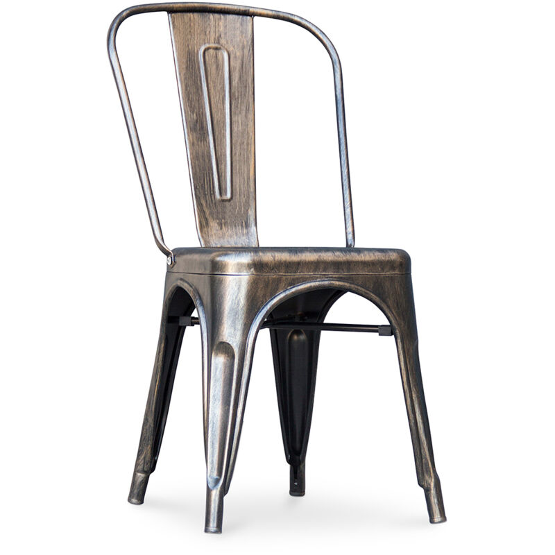 foto del prodotto sedia da pranzo design industriale acciaio nuova edizione stylix bronze metallizzato