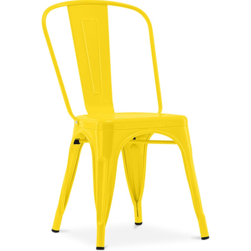 foto del prodotto sedia da pranzo design industriale acciaio nuova edizione stylix giallo