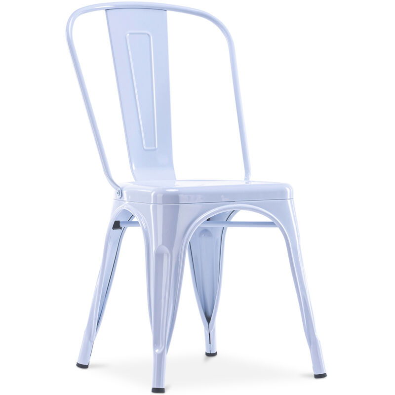 foto del prodotto sedia da pranzo design industriale acciaio nuova edizione stylix grigio blu