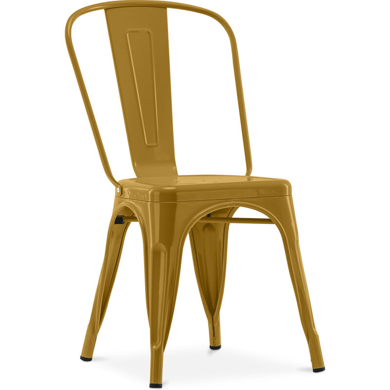 foto del prodotto sedia da pranzo design industriale acciaio nuova edizione stylix oro