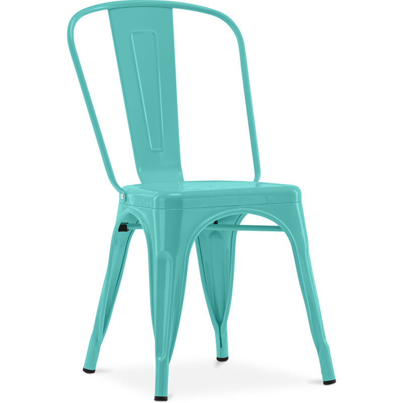 foto del prodotto sedia da pranzo design industriale acciaio nuova edizione stylix pastel green