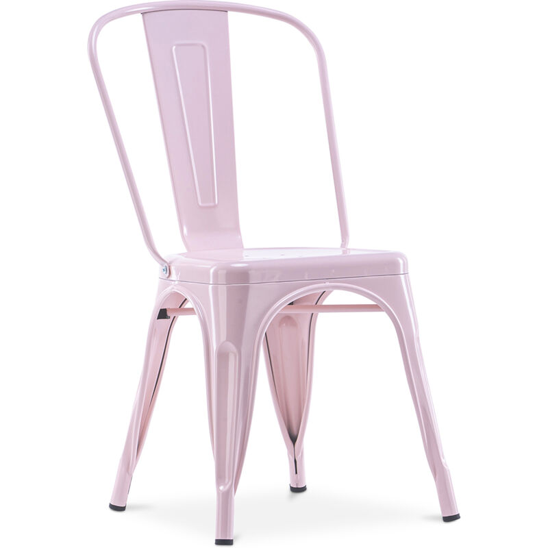 foto del prodotto sedia da pranzo design industriale acciaio nuova edizione stylix pastel pink