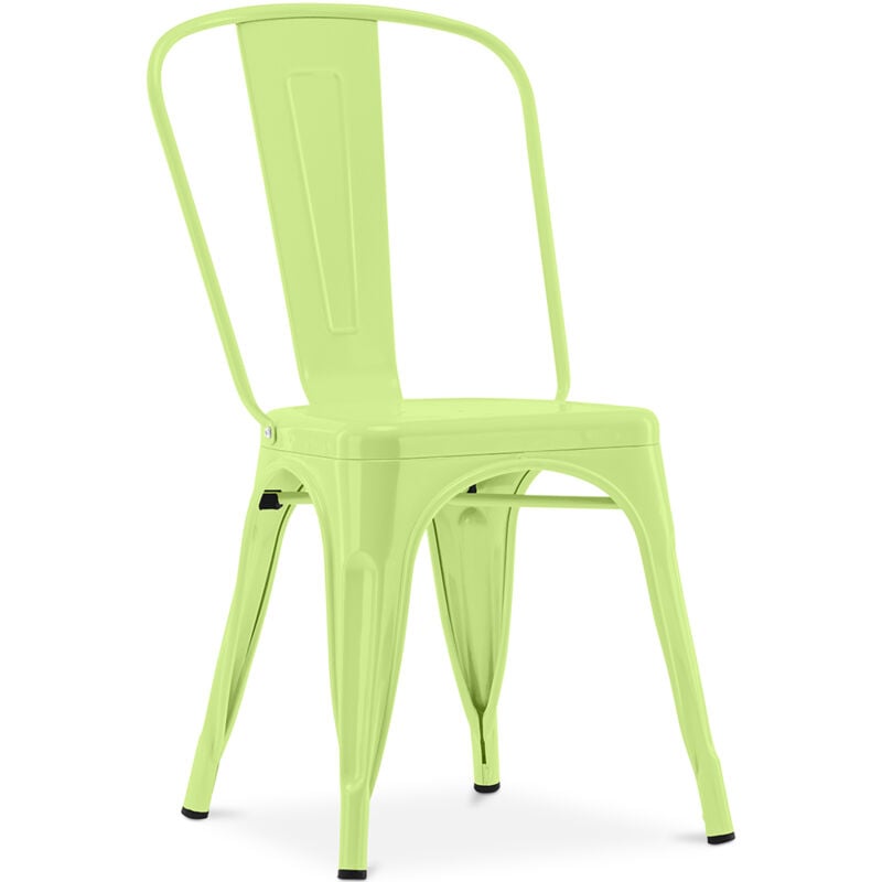 foto del prodotto sedia da pranzo design industriale acciaio nuova edizione stylix pastel yellow
