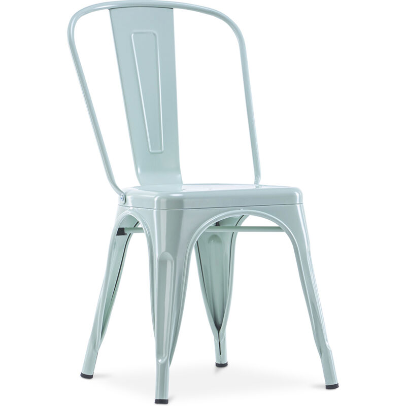 foto del prodotto sedia da pranzo design industriale acciaio nuova edizione stylix verde pallido
