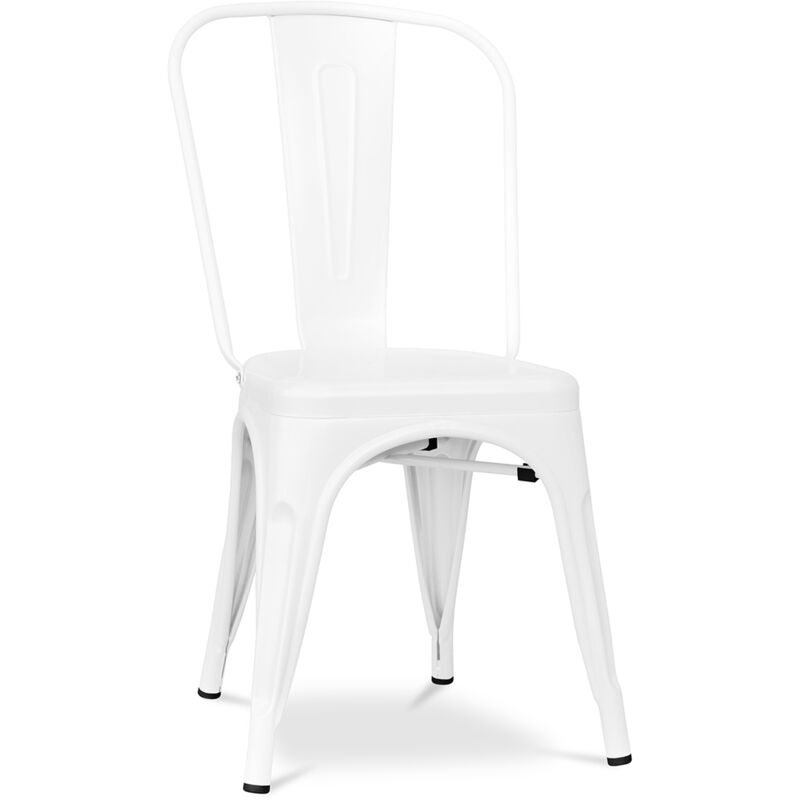 foto del prodotto sedia da pranzo - design industriale - acciaio - opaco - nuova edizione -stylix bianco