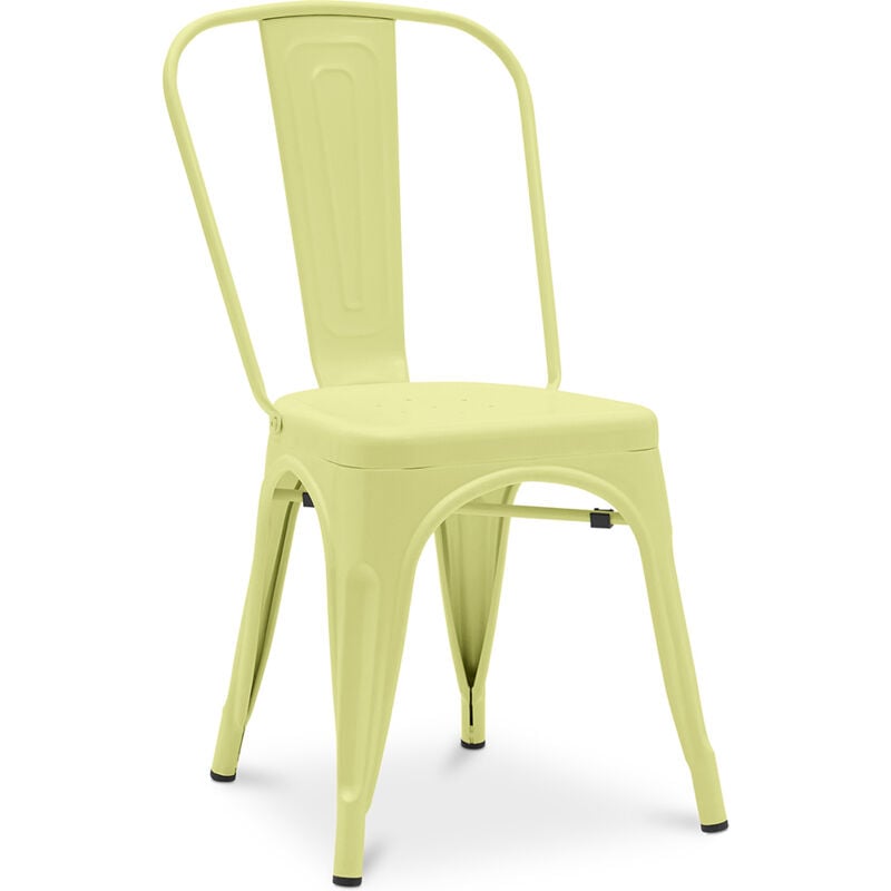 foto del prodotto sedia da pranzo design industriale acciaio opaco nuova edizione stylix pastel yellow