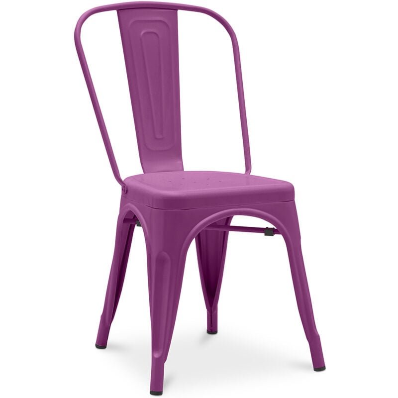 foto del prodotto sedia da pranzo design industriale acciaio opaco nuova edizione stylix viola