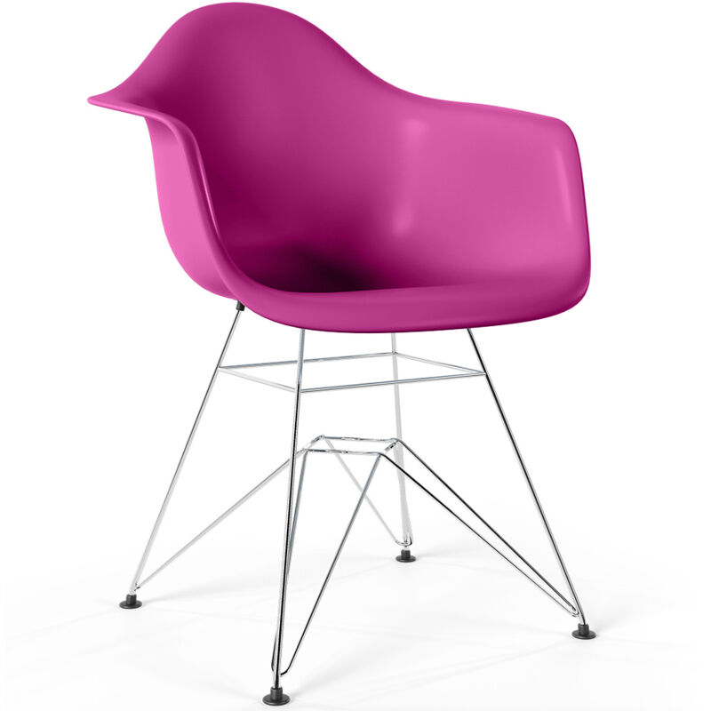 foto del prodotto sedia da pranzo design scandinavo e gambe in metallo nordika malva
