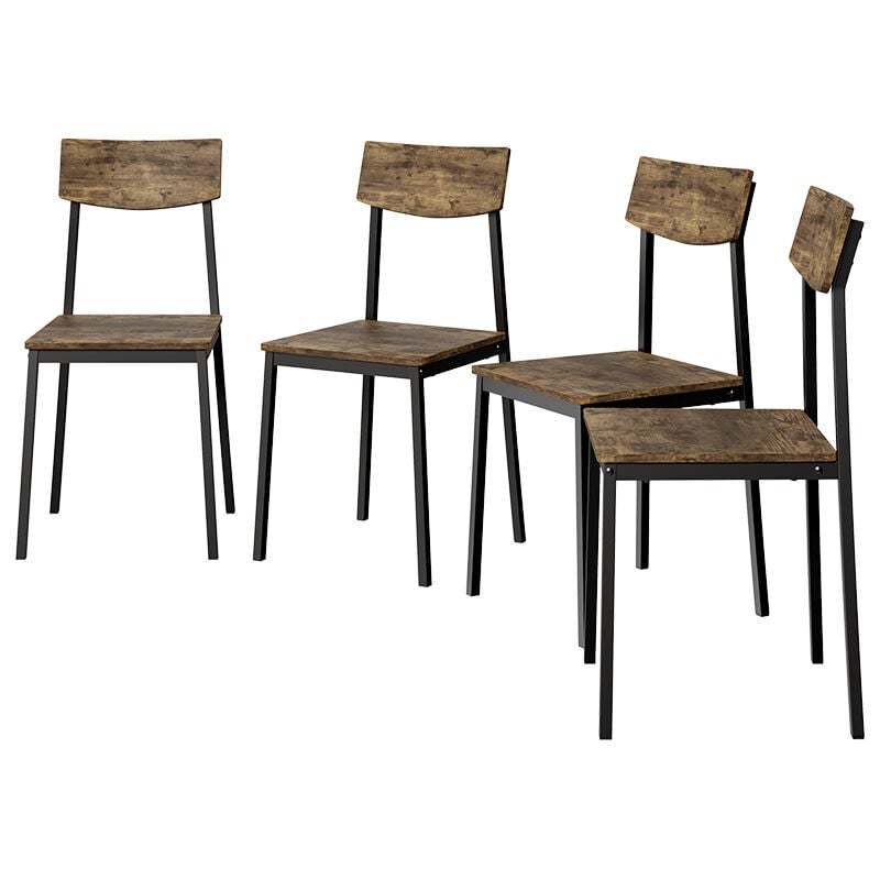 foto del prodotto sedia da pranzo fyrk, nero quercia rustico, 44 x 41 cm set di 4 vicco