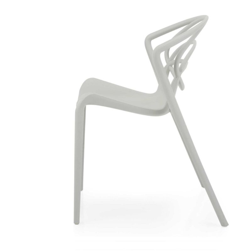 foto del prodotto sedia da pranzo grigio in polipropilene impilabile fiona 1 pz