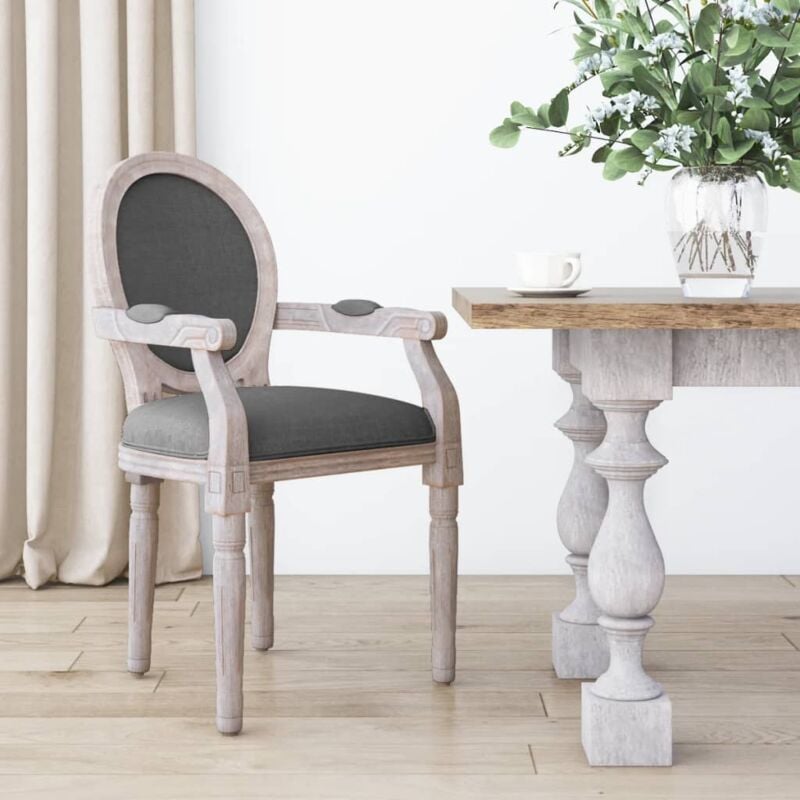 foto del prodotto sedia da pranzo grigio scuro 54x56x96,5 cm tessuto vidaxl