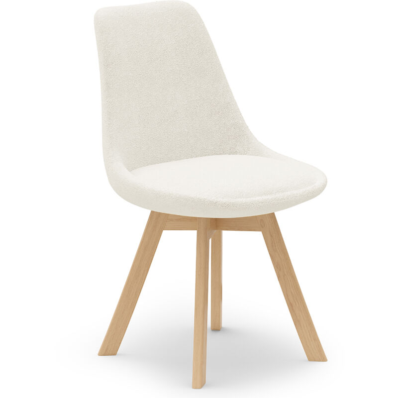 foto del prodotto sedia da pranzo imbottita boucl bianco tulip bianco