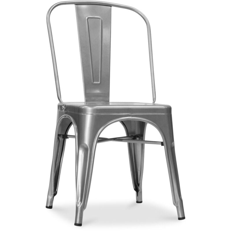 foto del prodotto sedia da pranzo in acciaio design industriale nuova edizione stylix argento