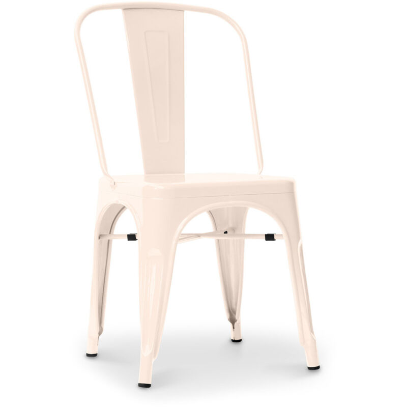 foto del prodotto sedia da pranzo in acciaio design industriale nuova edizione stylix crema