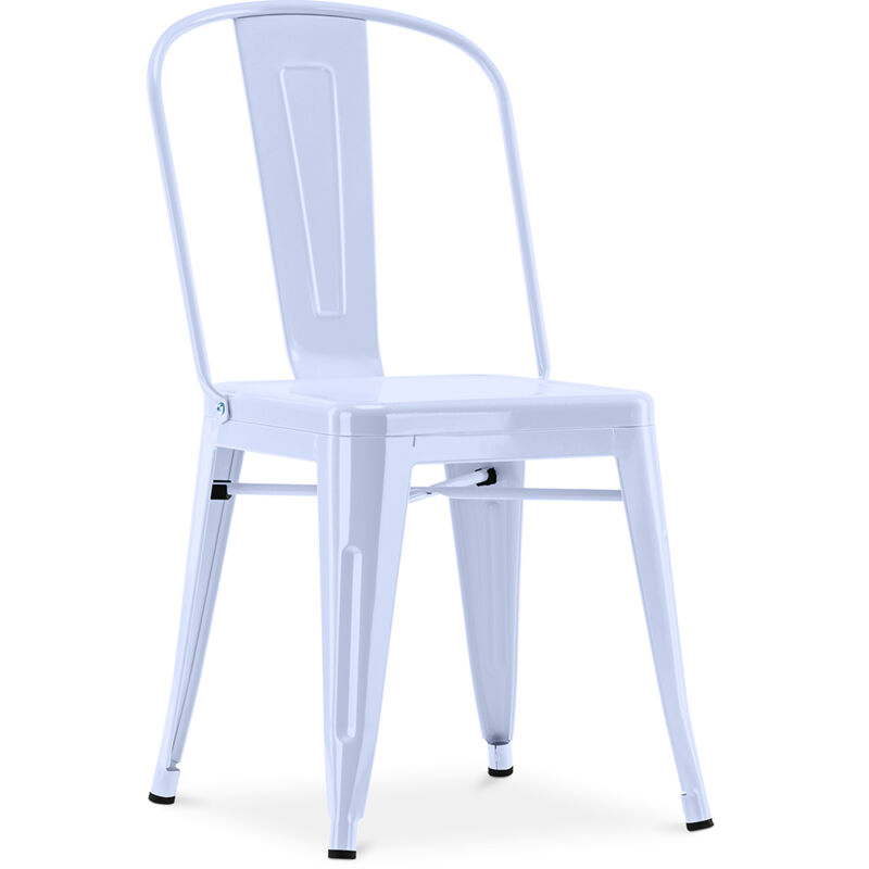 foto del prodotto sedia da pranzo in acciaio design industriale nuova edizione stylix grigio blu