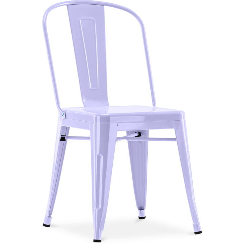 foto del prodotto sedia da pranzo in acciaio design industriale nuova edizione stylix lavanda
