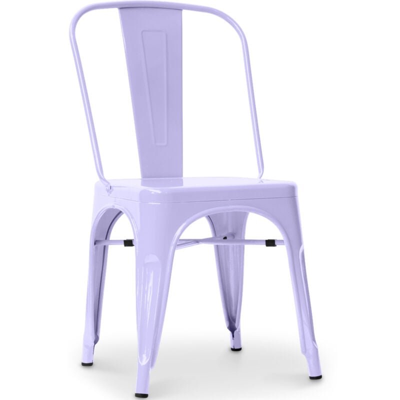 foto del prodotto sedia da pranzo in acciaio design industriale nuova edizione stylix lavanda
