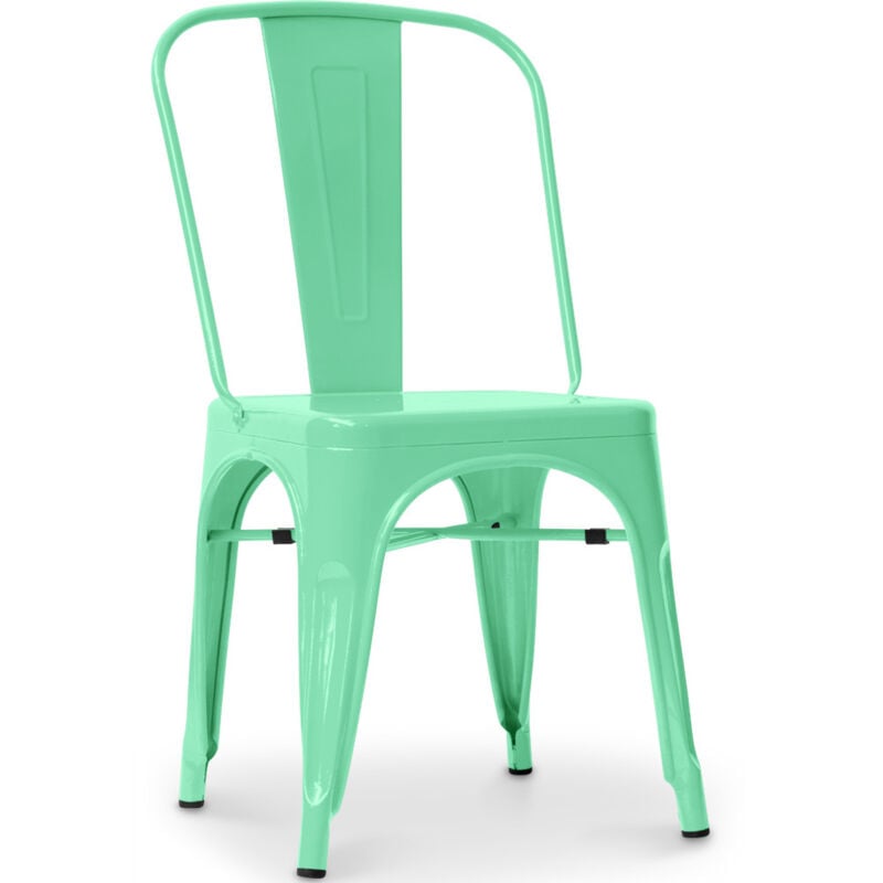 foto del prodotto sedia da pranzo in acciaio design industriale nuova edizione stylix menta