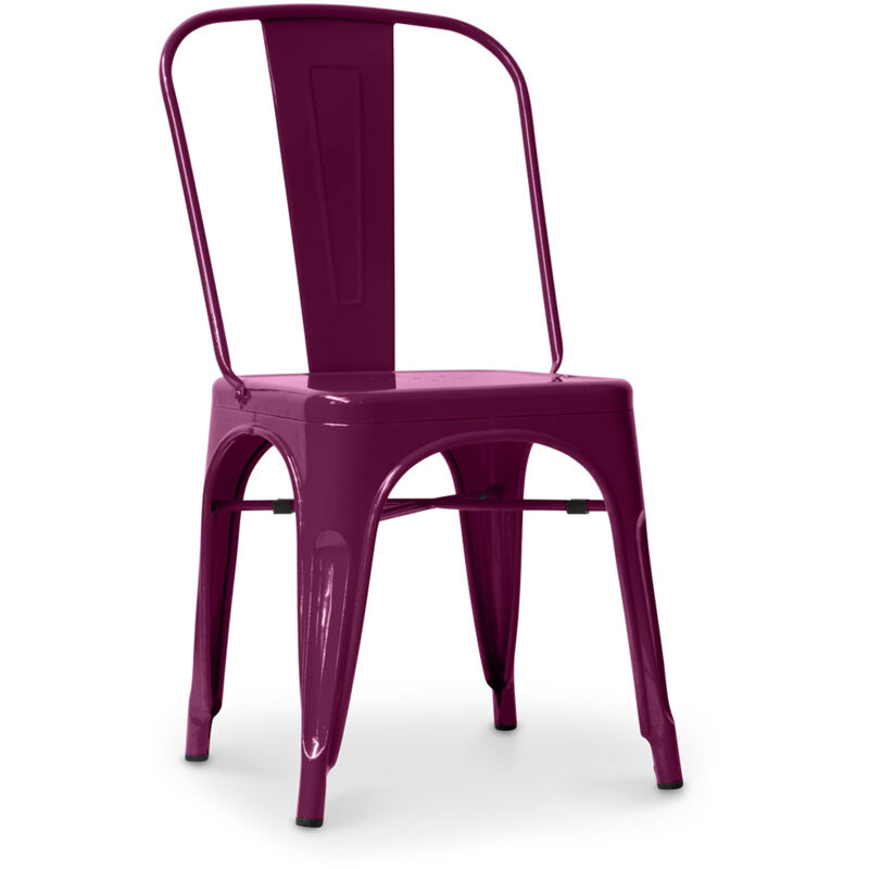 foto del prodotto sedia da pranzo in acciaio design industriale nuova edizione stylix viola