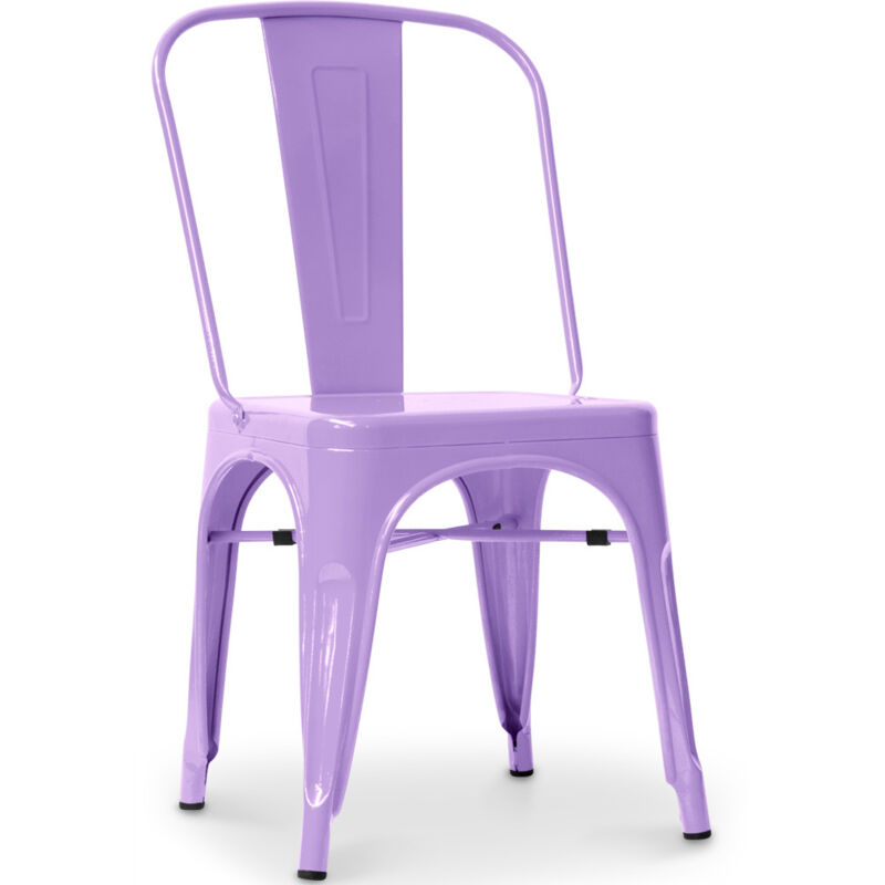 foto del prodotto sedia da pranzo in acciaio design industriale nuova edizione stylix viola pastello